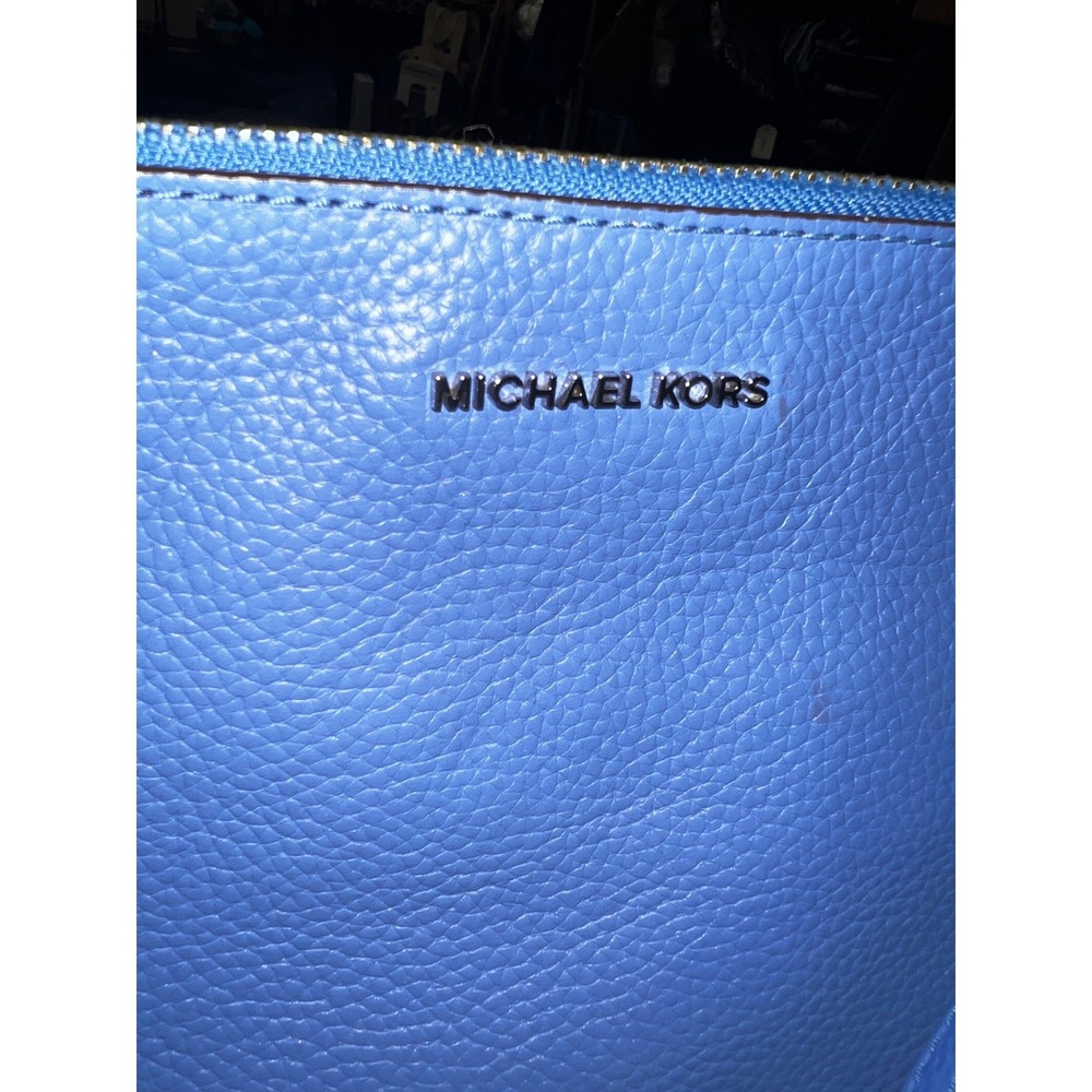 Michael Kors Pebble Leather Double Pouch Crossbody Bag Oxford Multi Blue - Picture 7 of 16